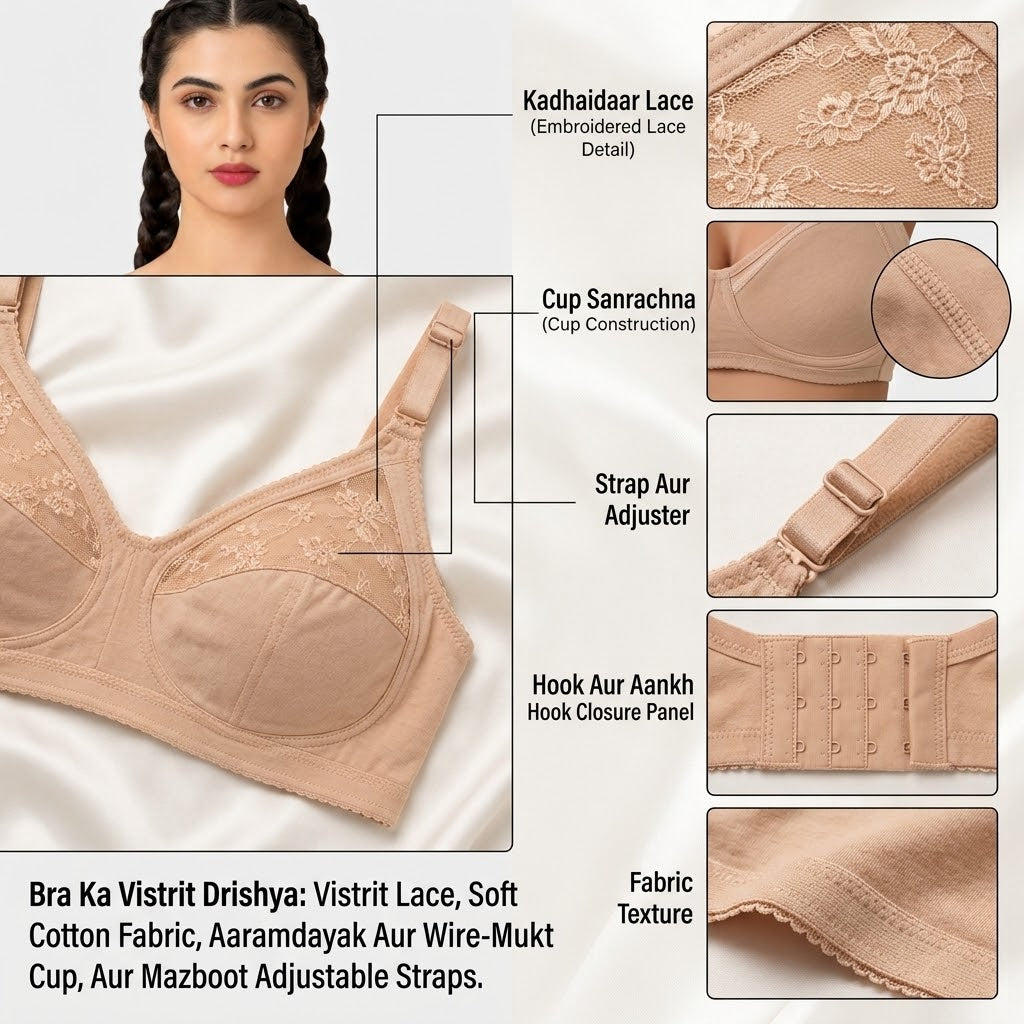 Elegant Lace Bra for Women – Comfortable Support & Adjustable Straps