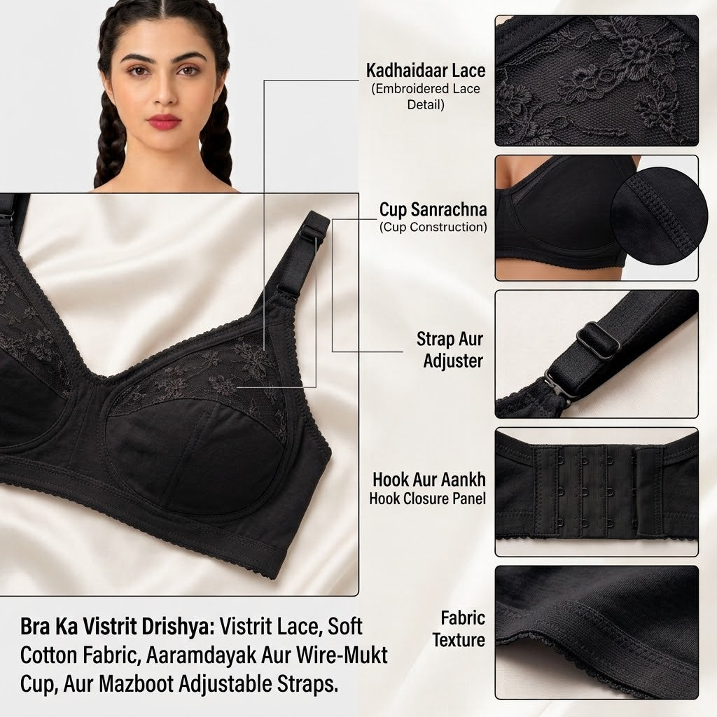 Elegant Lace Bra for Women – Comfortable Support & Adjustable Straps
