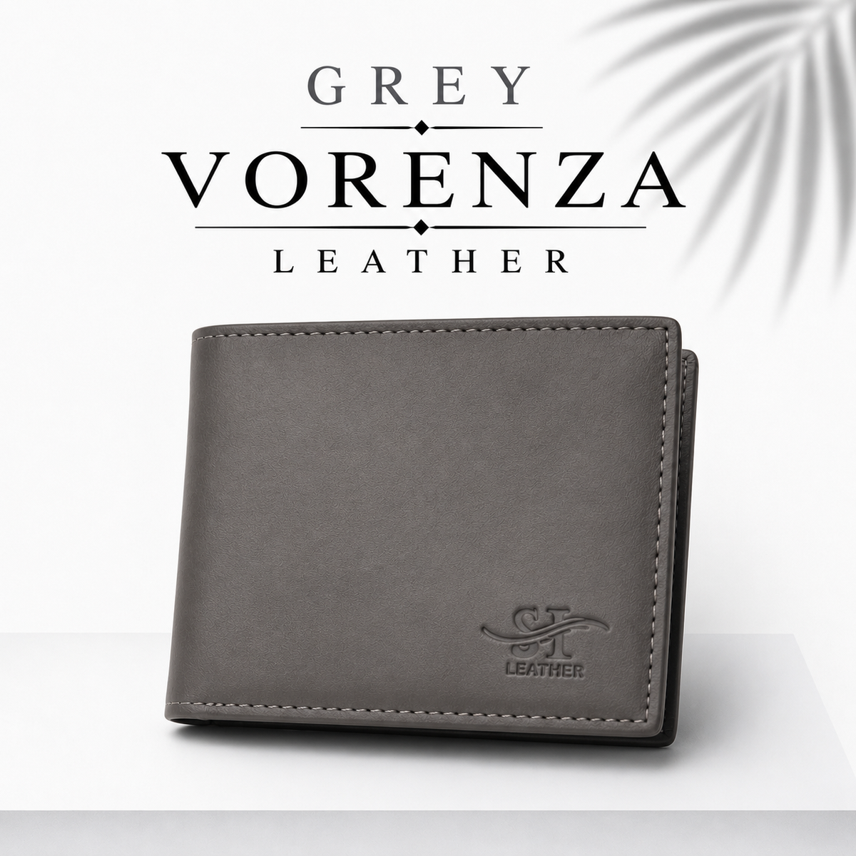 Vorenza Signature Leather Wallet  - Grey